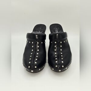 Michael Kors Leather Astor‎ High Clogs Black Leather Size 7